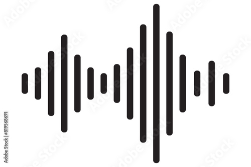 Sound wave icon in trendy outline style design. Vector illustration isolated on white background.