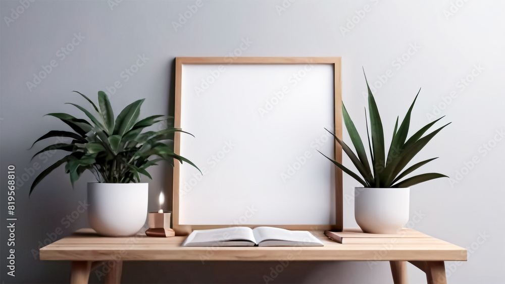 Modern Minimalist Desk Photo Frame Mockup Template Modern Minimalist Desk Photo Frame Mockup Template