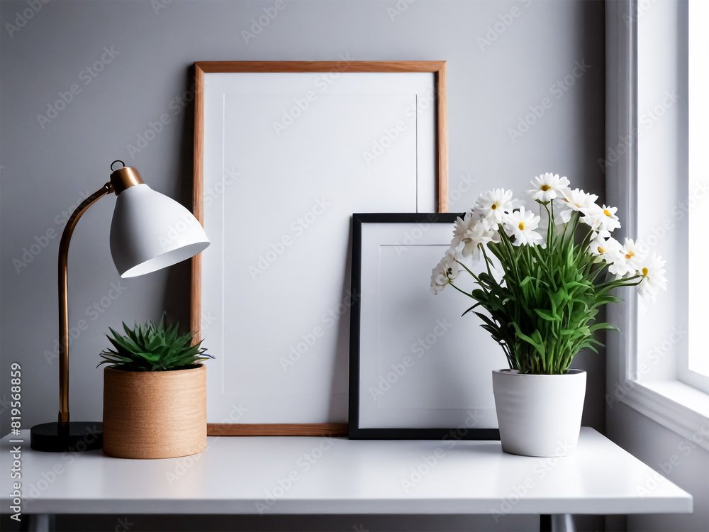 Modern Minimalist Desk Photo Frame Mockup Template Modern Minimalist Desk Photo Frame Mockup Template
