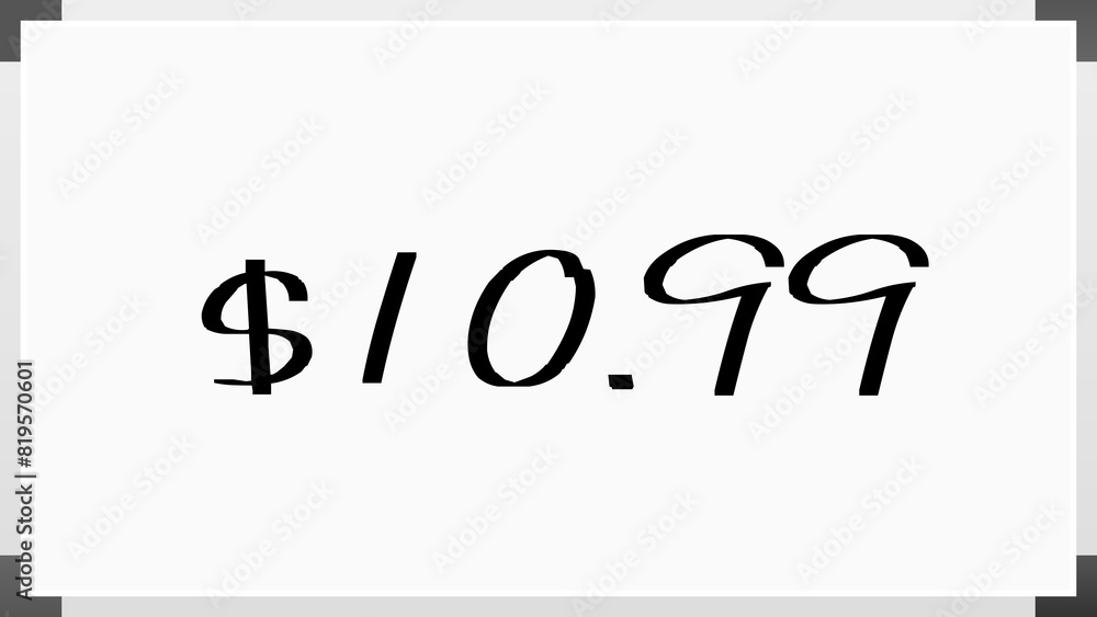 $10.99 のホワイトボード風イラスト $10.99 のホワイトボード風イラスト