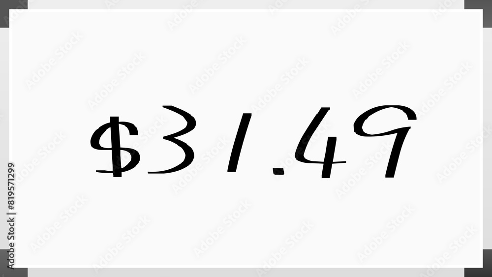 $31.49 のホワイトボード風イラスト $31.49 のホワイトボード風イラスト