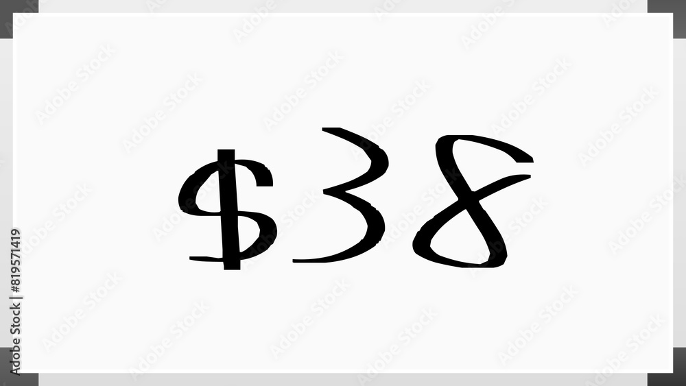 $38 のホワイトボード風イラスト $38 のホワイトボード風イラスト