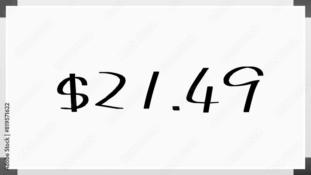 $21.49 のホワイトボード風イラスト $21.49 のホワイトボード風イラスト