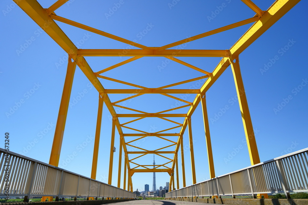 Obraz premium 『TOKYO』黄色の橋と東京スカイツリー