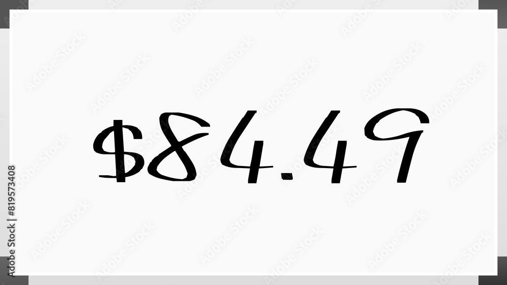 $84.49 のホワイトボード風イラスト $84.49 のホワイトボード風イラスト