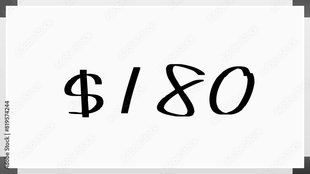 $180 のホワイトボード風イラスト $180 のホワイトボード風イラスト