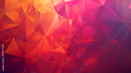 Purple, red, orange and pink graded low poly triangles form a colorful background ,Abstract low poly background, geometry triangle, mosaic pastel color background