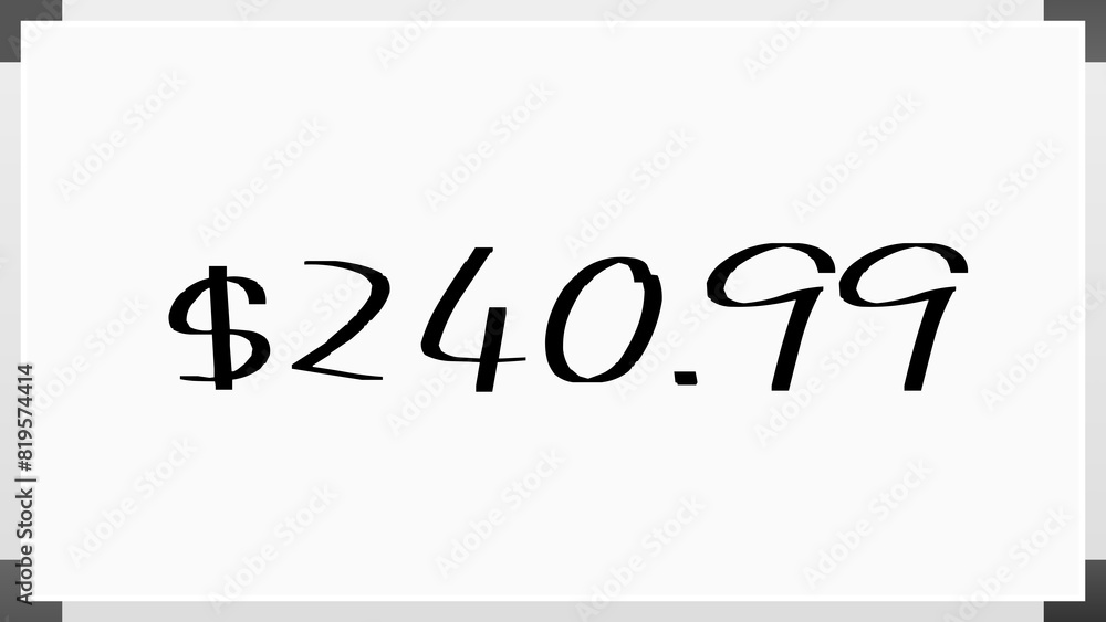 $240.99 のホワイトボード風イラスト $240.99 のホワイトボード風イラスト