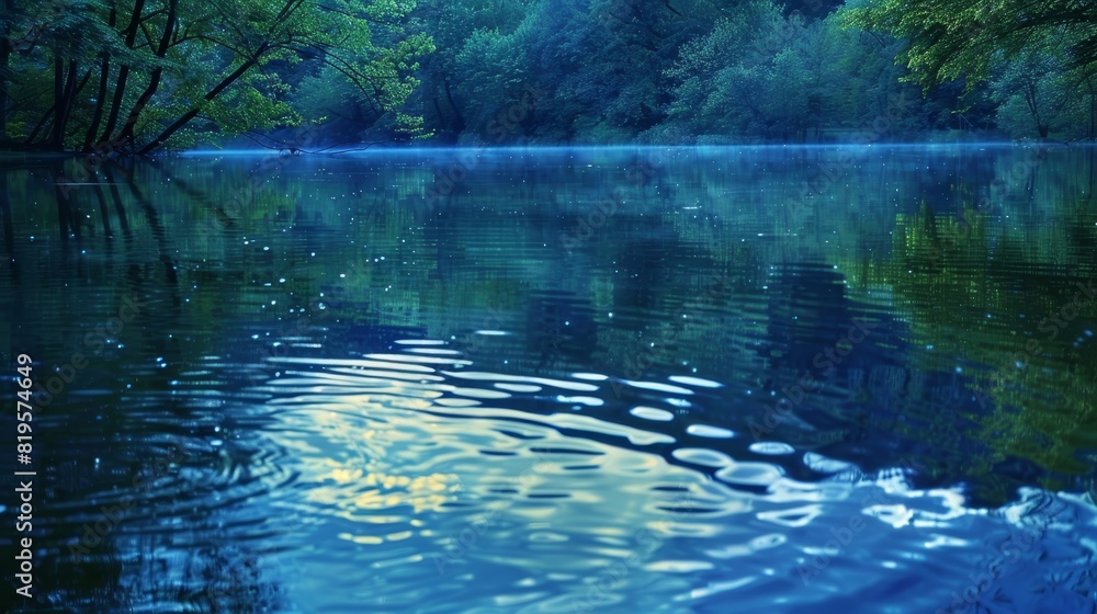 Lakes and Rivers Reflections: A neon photo capturing the reflections of lakes or rivers at dusk or dawn