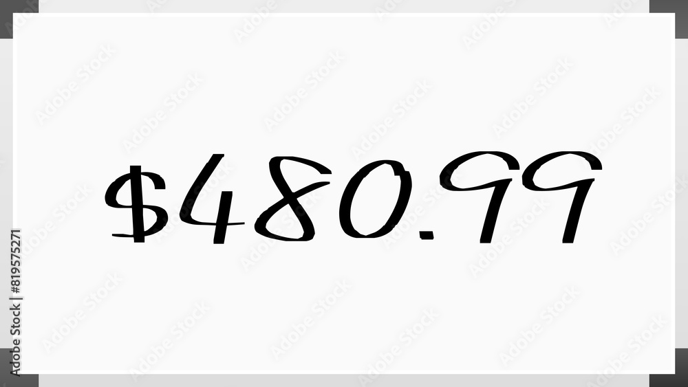 $480.99 のホワイトボード風イラスト $480.99 のホワイトボード風イラスト