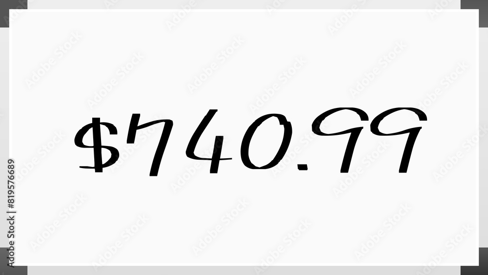 $740.99 のホワイトボード風イラスト $740.99 のホワイトボード風イラスト