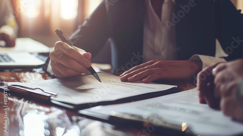 Wallpaper Mural Close-up images of business professionals signing documents, highlighting the importance of contracts and agreements in professional settings. Torontodigital.ca