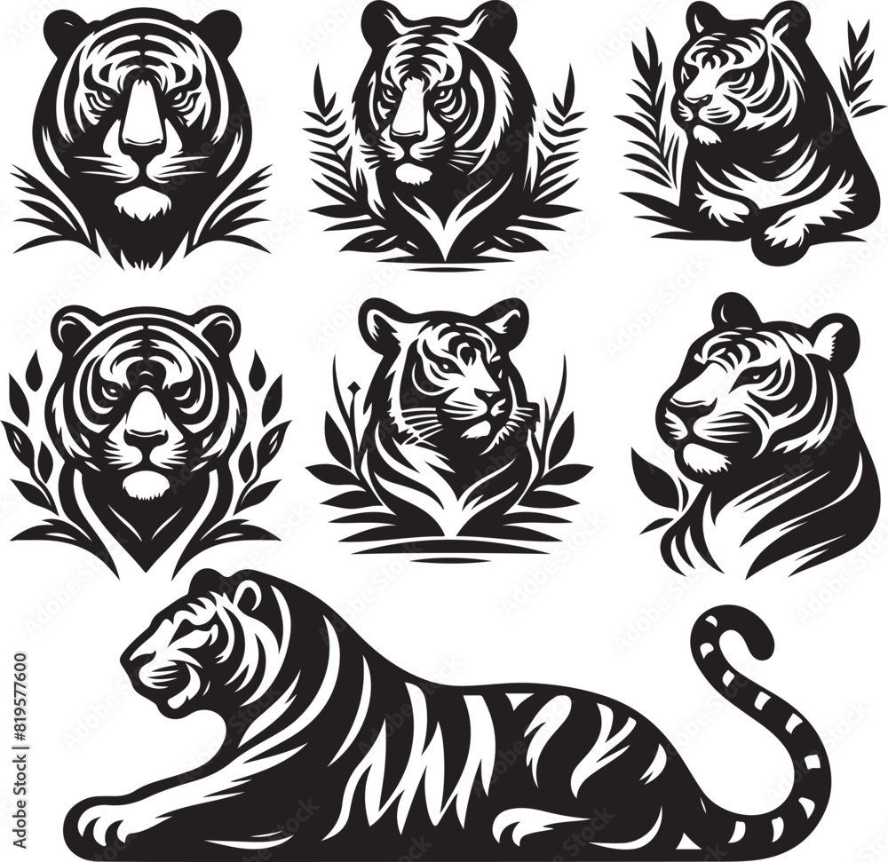 Obraz premium tiger bundle art ilastration