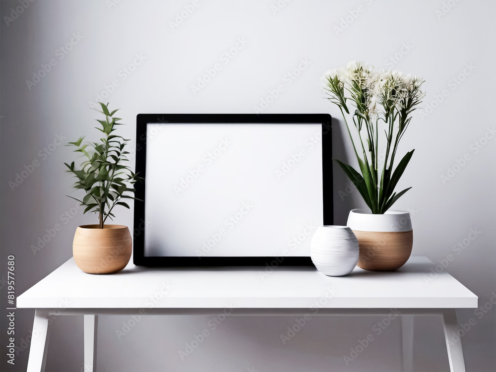 Modern Minimalist Desk Photo Frame Mockup Template Modern Minimalist Desk Photo Frame Mockup Template
