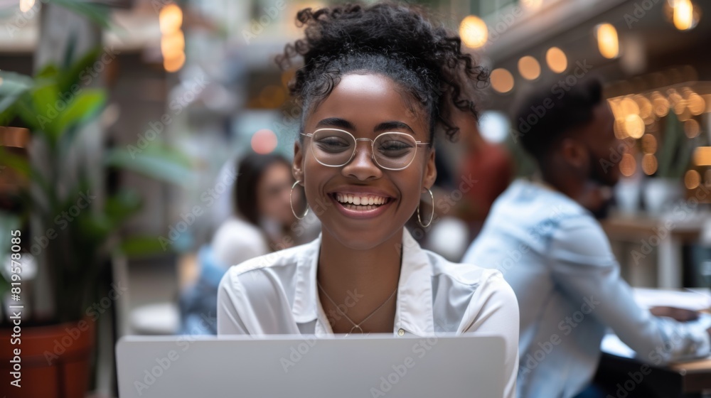 A Joyful Woman with Laptop A Joyful Woman with Laptop