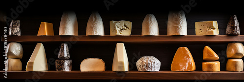 A sets of the many luxury cheese wheels on the wooden table.