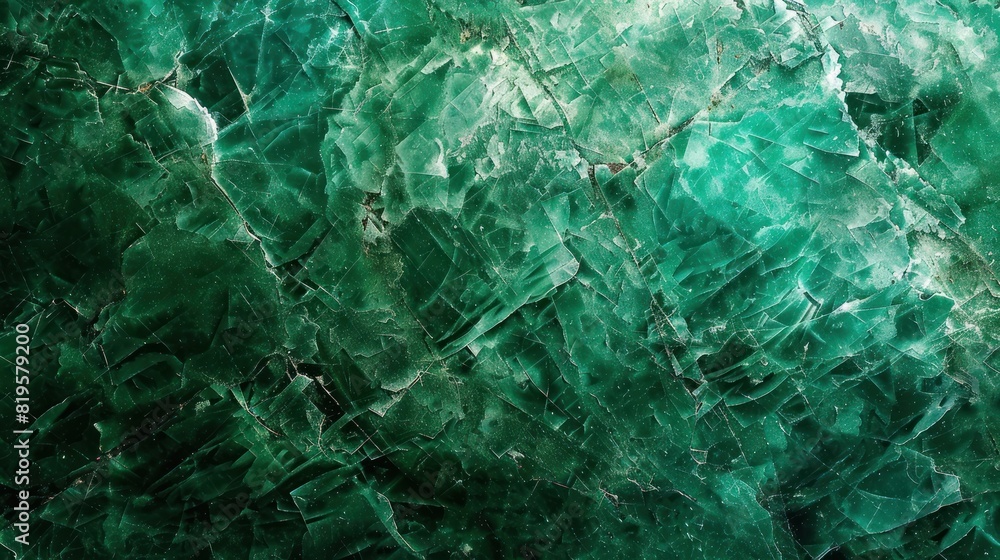 Close-up view of a texture resembling cracked green glass with details and patterns Ideal for backgrounds or abstract art