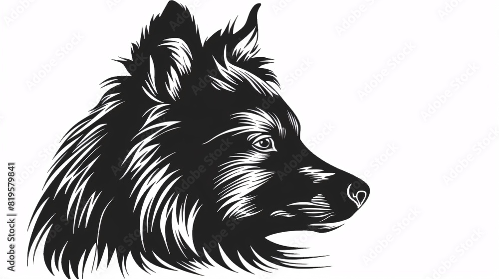 Fototapeta premium A depiction of an Icelandic Sheepdog on a white backdrop, with canine figures.