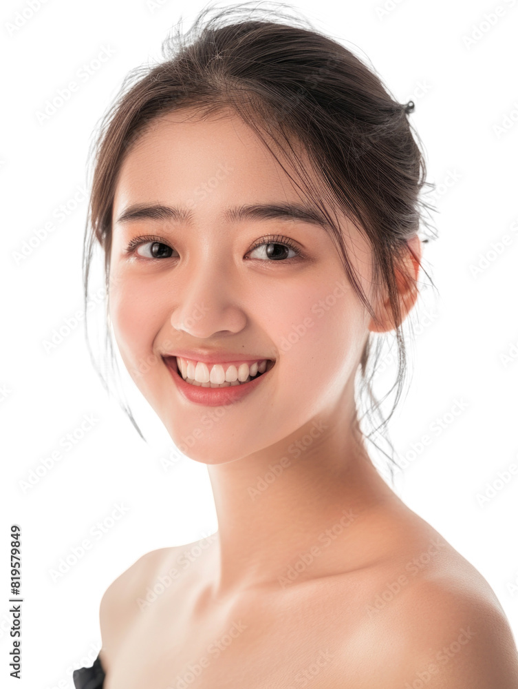 Obraz premium Young and beautiful asian hong kong chinese japanese korean girl transparent background