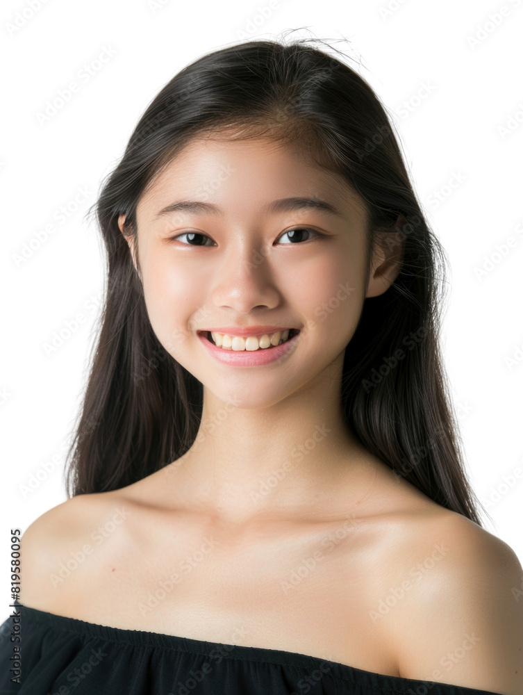 Young and beautiful asian hong kong chinese japanese korean girl transparent background