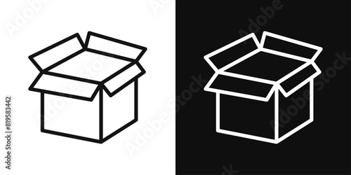 Open Box Icon Set. Vector Symbols for Open Package and Delivery Storage.