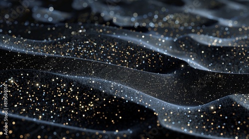 Matte Black Sand with Glittering Stars, Cosmic and Astronomical Backgrounds for Science Fiction and Space Exploration Themes