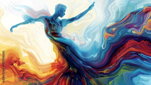 Vibrant art capturing the essence of dance with lively, expressive brushwork. photo