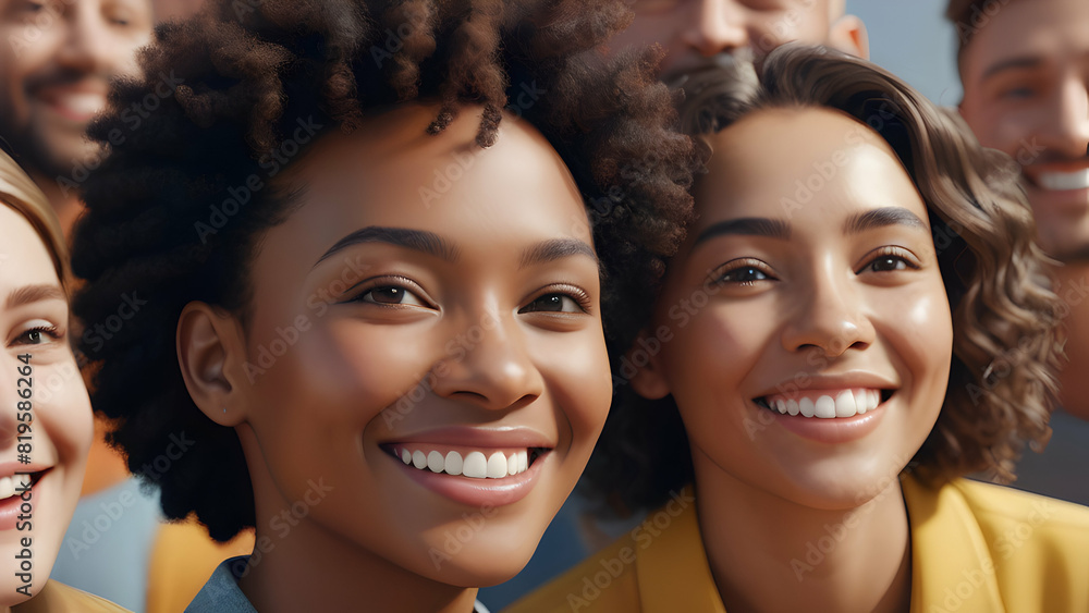Fototapeta premium Happy Diverse People Smiling