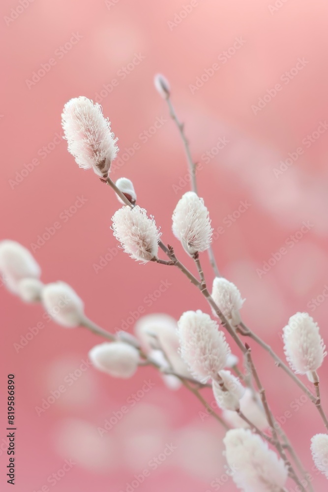 A close up of a branch with white flowers on it. AI. A close up of a branch with white flowers on it. AI.