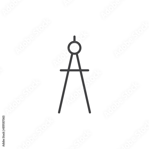 Drafting Compass Icon Set. Architecture Drawing Tool and Geometry Symbols in Vector Format.