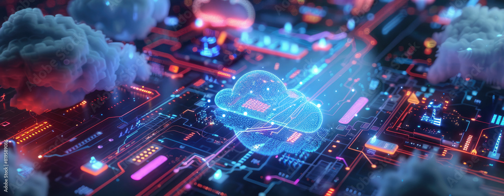 Cloud gaming platform with user interface close up, entertainment theme, dynamic, fusion, gaming setup backdrop Cloud gaming platform with user interface close up, entertainment theme, dynamic, fusion, gaming setup backdrop