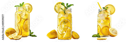 Lemonade isolated on transparent png background. Generative ai