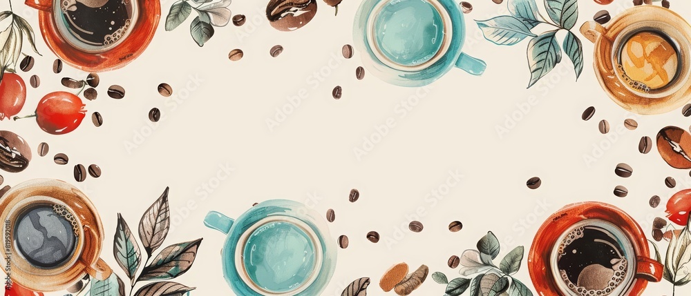 Creative greeting cards blank template for text of National Coffee Day Creative greeting cards blank template for text of National Coffee Day