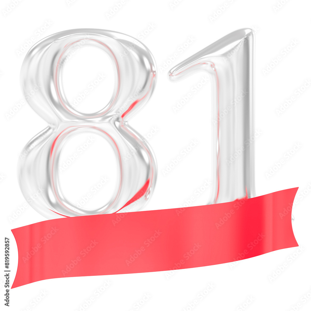 Happy Anniversary 81 Years 3d Rendering Happy Anniversary 81 Years 3d Rendering
