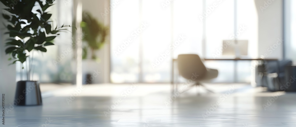 Blurry background of a lightfilled office area