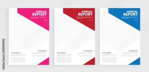 A4 annual report cover design, corporate flier cover template, modern document paper design, handbook layout, annual publication layout. photo