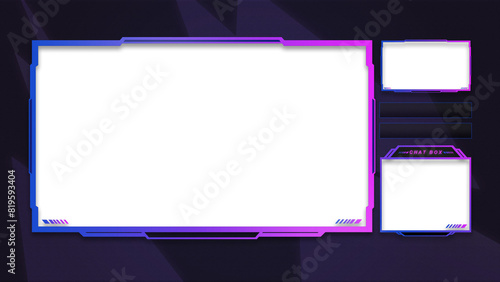 фотографія Intermission Blue and Purple Gothic Emo Theme Overlay Template For Streamer Gami