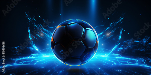 A close up of the futuristic cyber football ball. © *Lara*