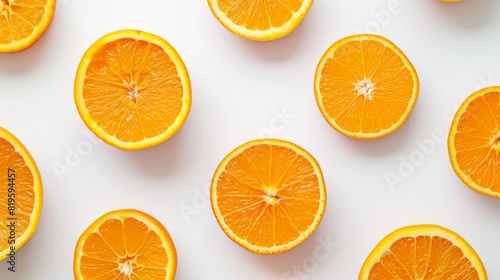 top view of fresh orange fruit slices arranged neatly in healthy food