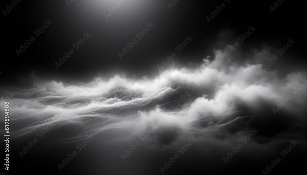 Swirling smoke or fog on a dark background, illustrating a mysterious or ethereal concept. Generative AI Swirling smoke or fog on a dark background, illustrating a mysterious or ethereal concept. Generative AI