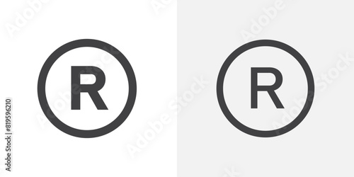 Registered Mark Icon Set. Symbols for Trademark and Copyright Registration.