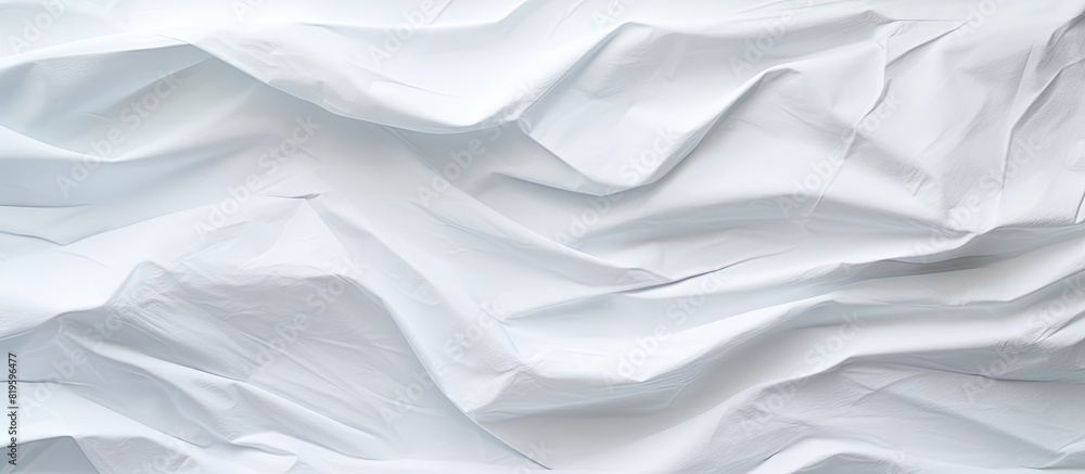 A crumpled white fabric with numerous creases A crumpled white fabric with numerous creases