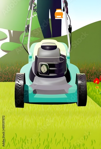 lawn mower vector illustration