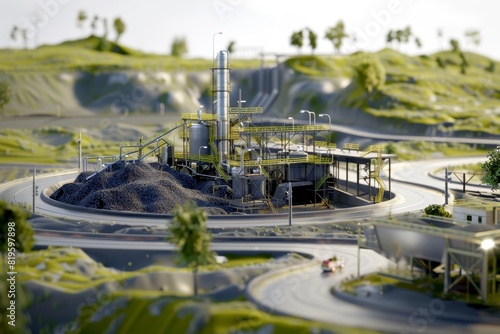 Wallpaper Mural Colorful factories and machinery in model style Torontodigital.ca