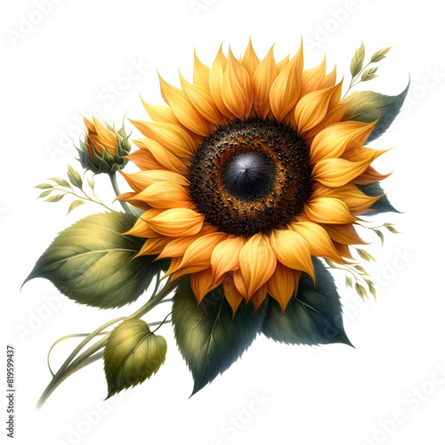 Sunflowers on a white background