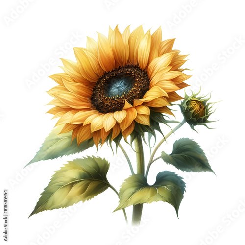 Sunflowers on a white background