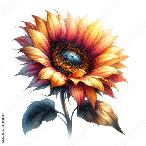 Sunflowers on a white background