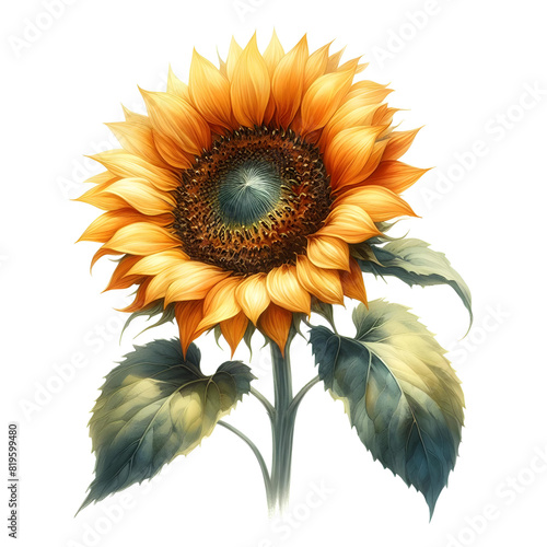 Sunflowers on a white background