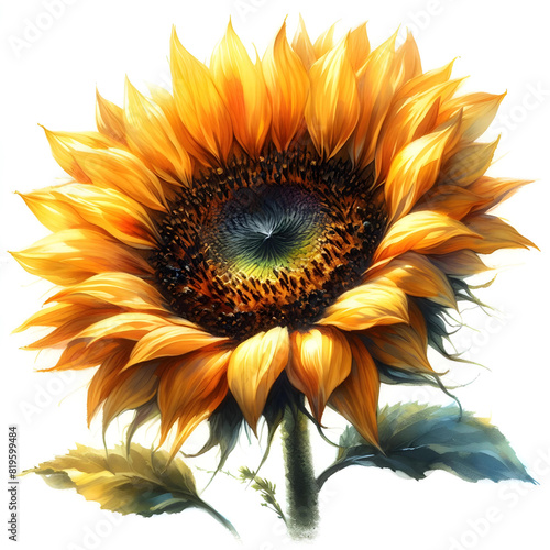 Sunflowers on a white background