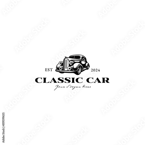 Old car automotive logo, logo for vintage style vehicles